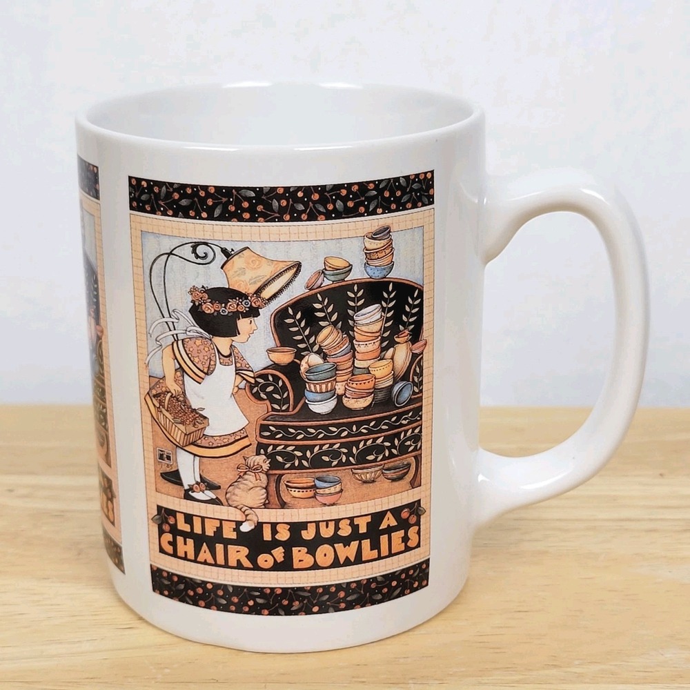 Vintage 1992 Mary Engelbreit "Life Is‎ Just a Chair of Bowlies" Mug ME Ink OZ